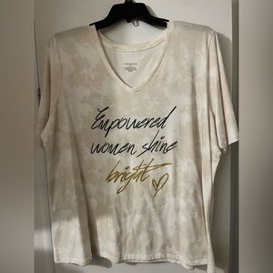 Lane Bryant “Empowered Women Shine Bright” V-neck Tee. NWOT